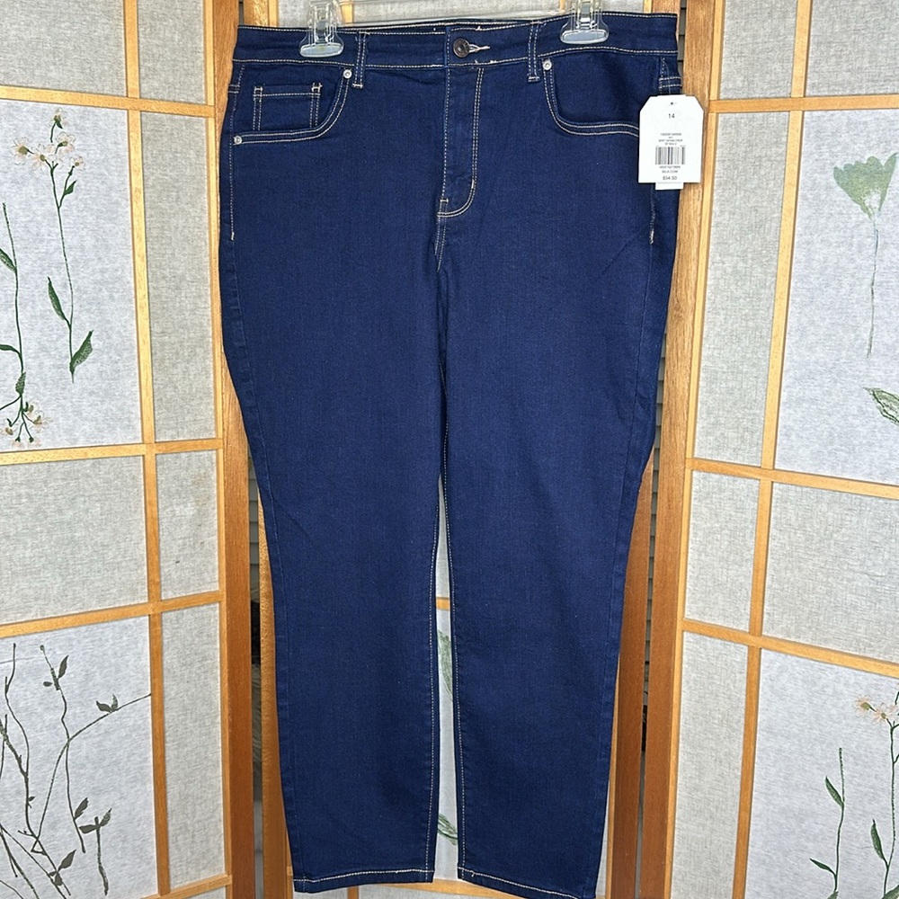 NWT Wonderly 5 pocket mid-rise skinny crop pants size 14R - Picture 3 of 14